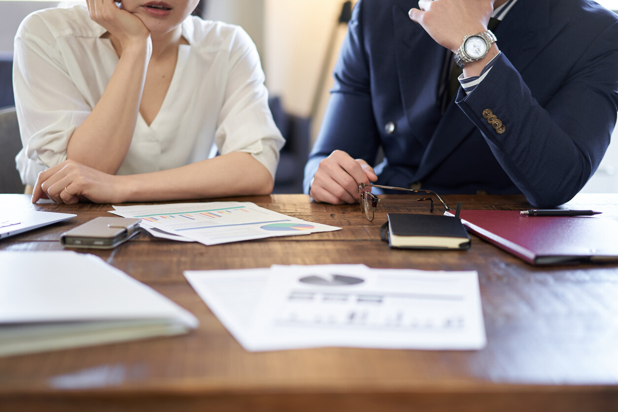 Asian Business Person Who Is Suffocating In Business Plan